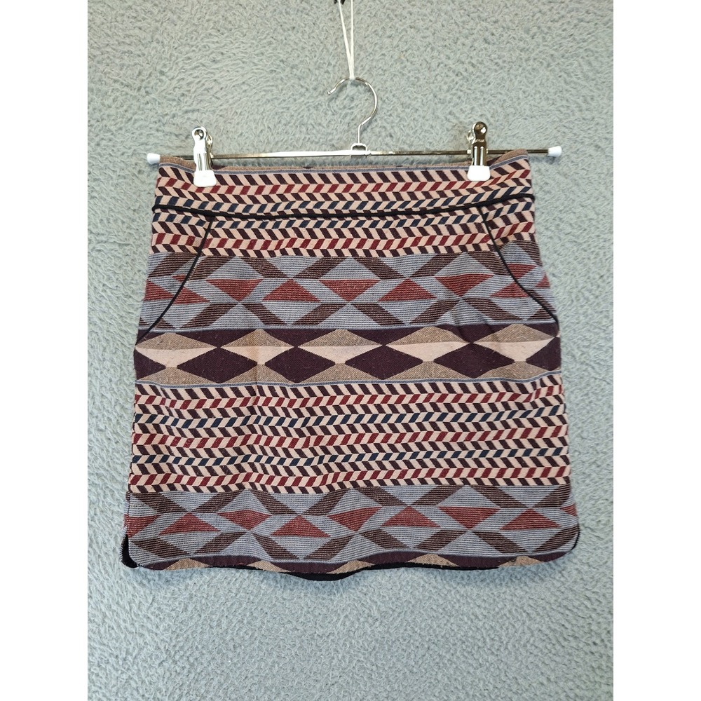 Poppy Lark Geometric Pattern Mini Skirt Womens Size S (Fits W28)‎ Boho